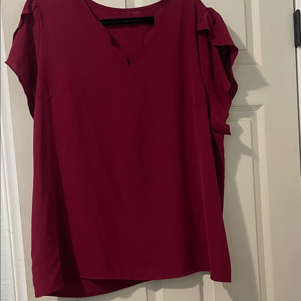 SHEIN Deep Red Blouse